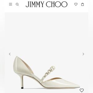 Jimmy Choo Elegant Cream Heels with Pearl Detail